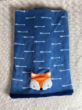 Parent's Choice Blue Fox Baby Blanket Orange White Arrows Print Security Lovey